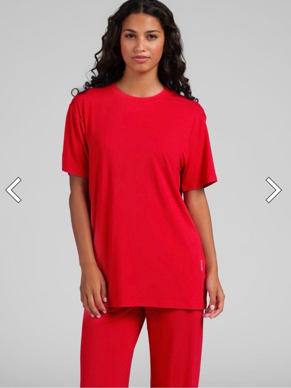 The Comfrt Cloud Lounge Tee in Cherry is a unisex oversized T-shirt